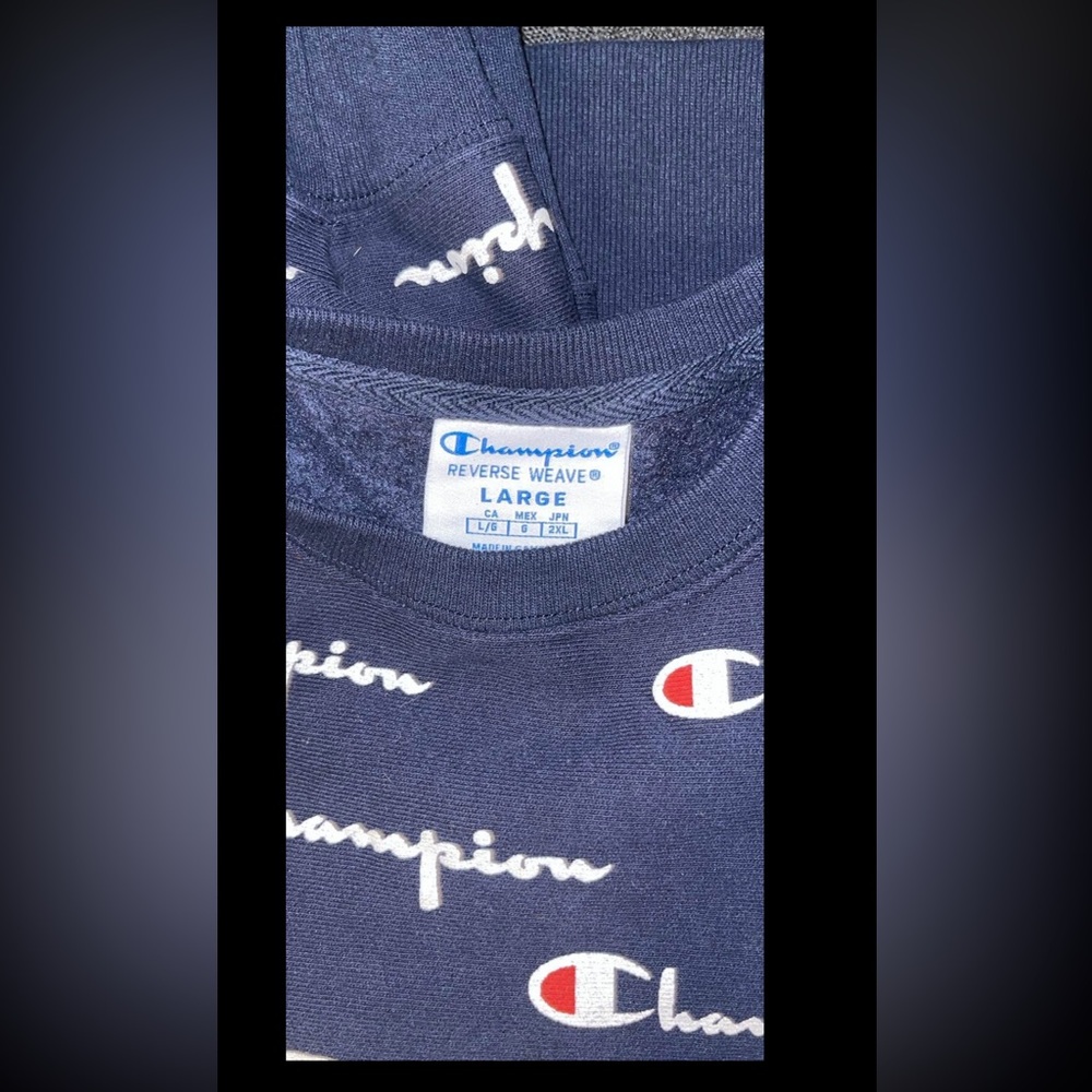 Sz L Women’s All Over Print Champion Pull Over Sweater - Picture 3 of 4